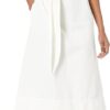 Women's Belted A-line White Dress - Image 3